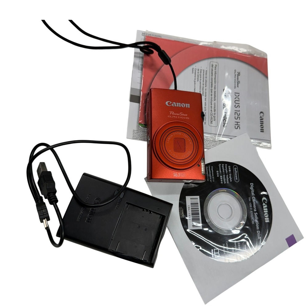Canon PowerShot ELPH 110 HS 16.1MP Digital Camera Red 5x Zoom Full HD 1080p